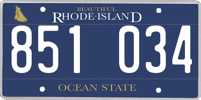 RI license plate 851034