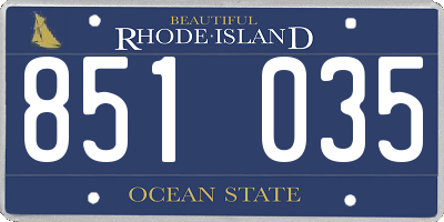RI license plate 851035