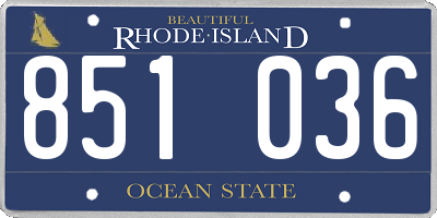 RI license plate 851036