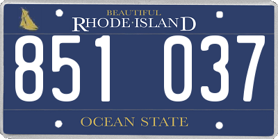 RI license plate 851037