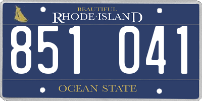 RI license plate 851041