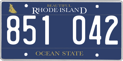 RI license plate 851042