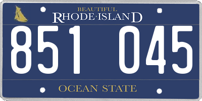 RI license plate 851045