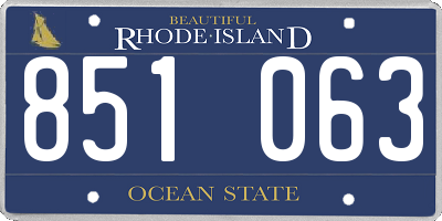 RI license plate 851063