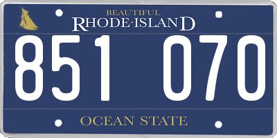 RI license plate 851070