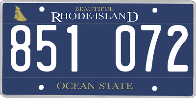RI license plate 851072