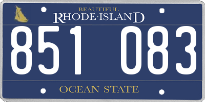 RI license plate 851083