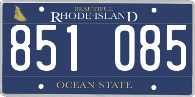 RI license plate 851085