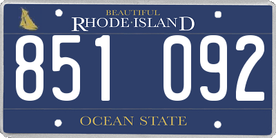 RI license plate 851092