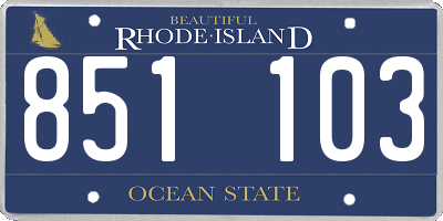 RI license plate 851103