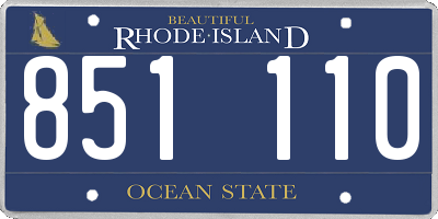 RI license plate 851110