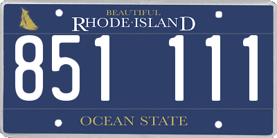 RI license plate 851111