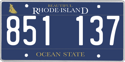 RI license plate 851137