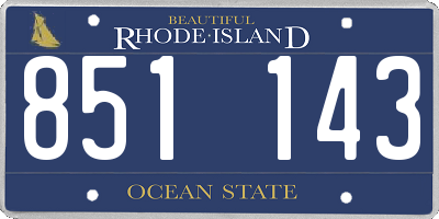 RI license plate 851143
