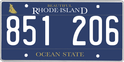 RI license plate 851206