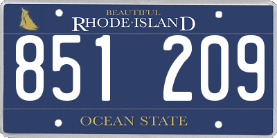 RI license plate 851209