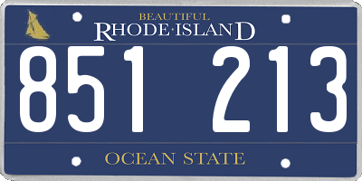 RI license plate 851213
