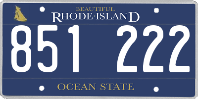 RI license plate 851222