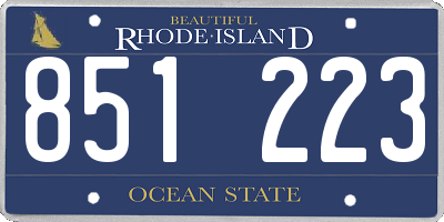 RI license plate 851223