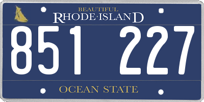 RI license plate 851227