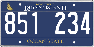 RI license plate 851234