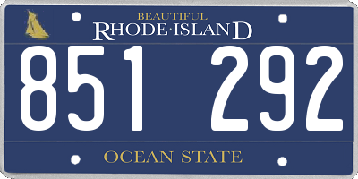 RI license plate 851292