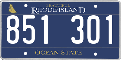 RI license plate 851301