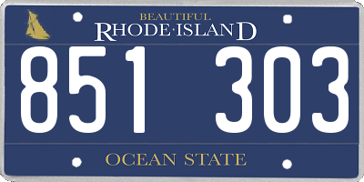 RI license plate 851303