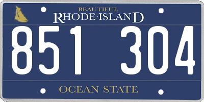 RI license plate 851304