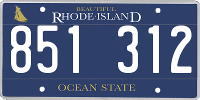RI license plate 851312
