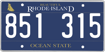 RI license plate 851315