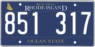 RI license plate 851317