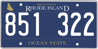 RI license plate 851322