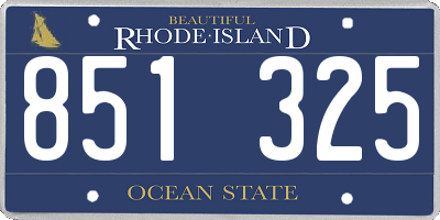 RI license plate 851325