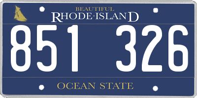 RI license plate 851326