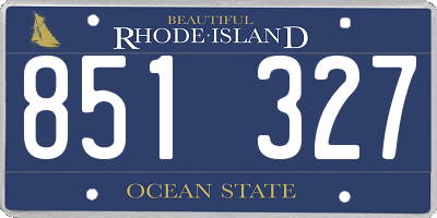RI license plate 851327