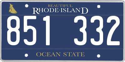 RI license plate 851332