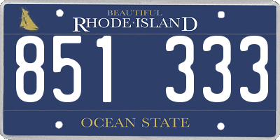 RI license plate 851333