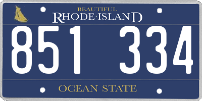 RI license plate 851334