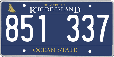 RI license plate 851337