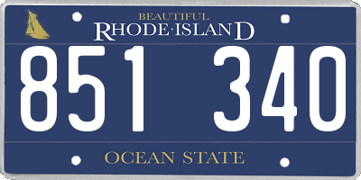 RI license plate 851340