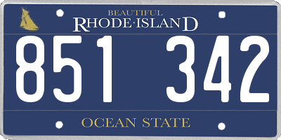 RI license plate 851342