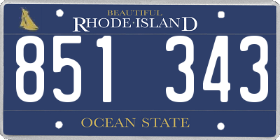 RI license plate 851343