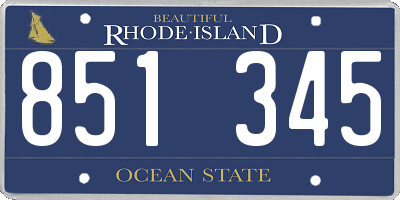 RI license plate 851345
