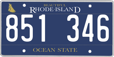 RI license plate 851346