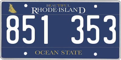 RI license plate 851353