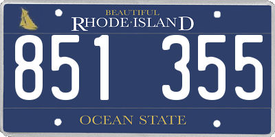 RI license plate 851355