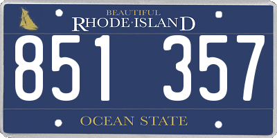 RI license plate 851357