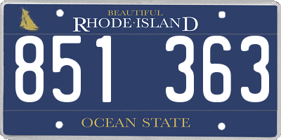 RI license plate 851363
