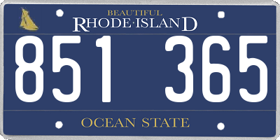 RI license plate 851365